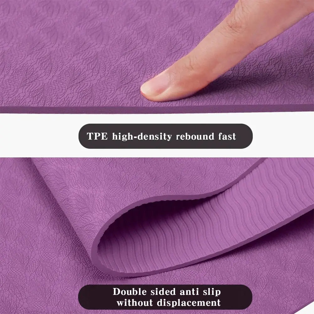 Foldable Yoga Mat 4mm Thick TPE Gym Mat Anti-Slip Yoga Mat Pilates Double Sided Multifunction Exercise Mat Yoga Pilates Workout - Suncollections