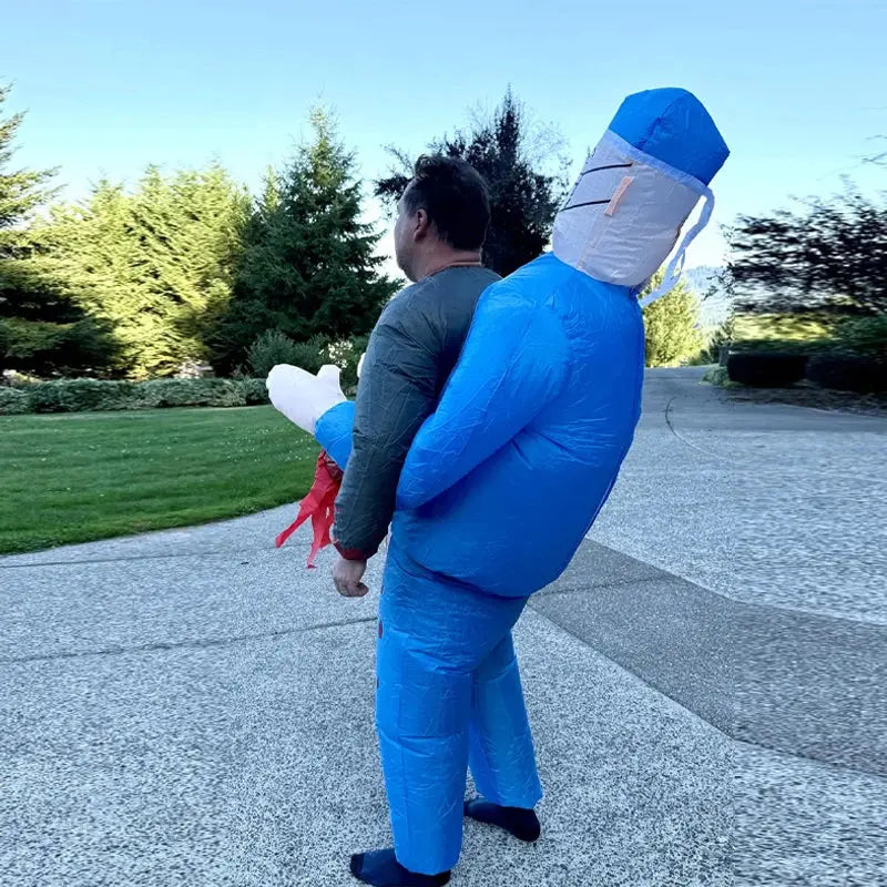Terrifying Doctor Inflatable Suit Bloody Terrifying Amputation Doctor Inflatable Suit Halloween Carnival Party Funny Costume Suncollections