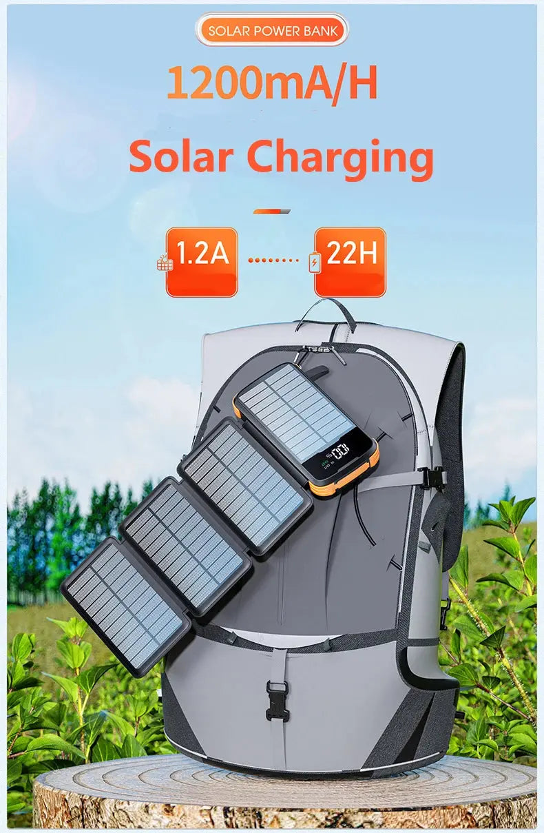 43800mAh Solar Power Bank with 4 Solar Panel Wireless Charger Powerbank for iPhone 15 Samsung S24 PD 20W Fast Charging Powerbank - Suncollections
