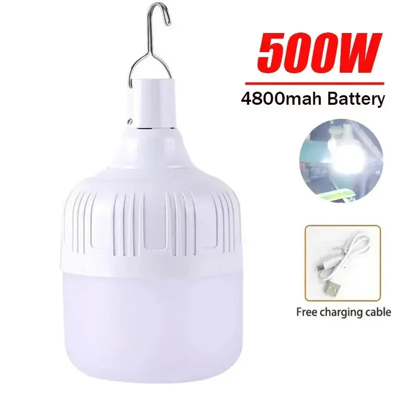 100-500W Rechargeable Portable LED Emergency Lights Outdoor Portable Lanterns Hanging Camping Energy Saving Bulb for Garden Tent - Suncollections