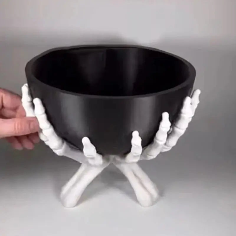 Halloween Candy Bowl Gothic Skeleton Hands Candy Storage Holder Multifunctional Halloween Organizer Holder Scary Home Decoration Suncollections