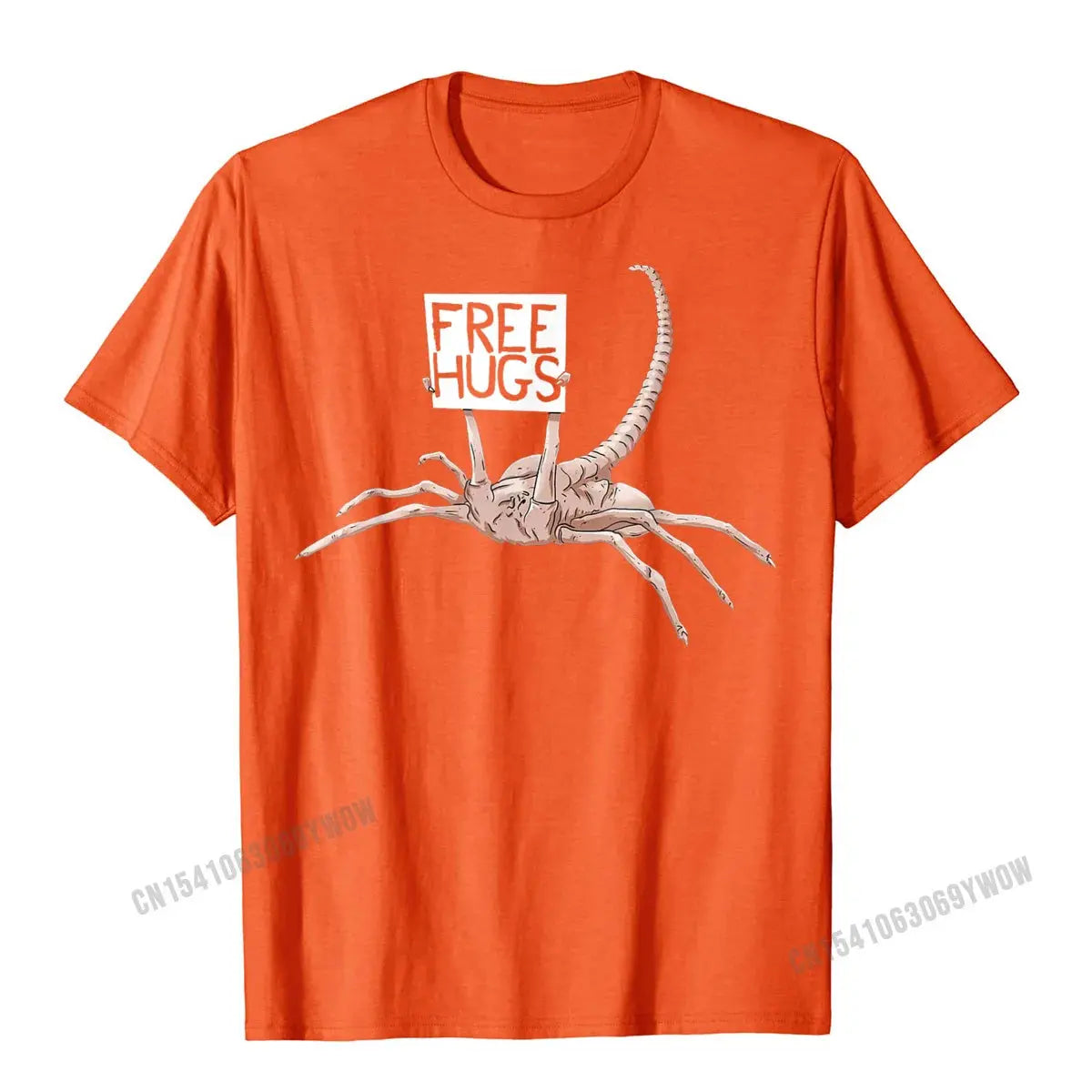 Free Hugs Funny Facehugger Aliens T-Shirt Harajuku Cotton T Shirt Comfortable Hip Hop Design Top T-Shirts - Suncollections