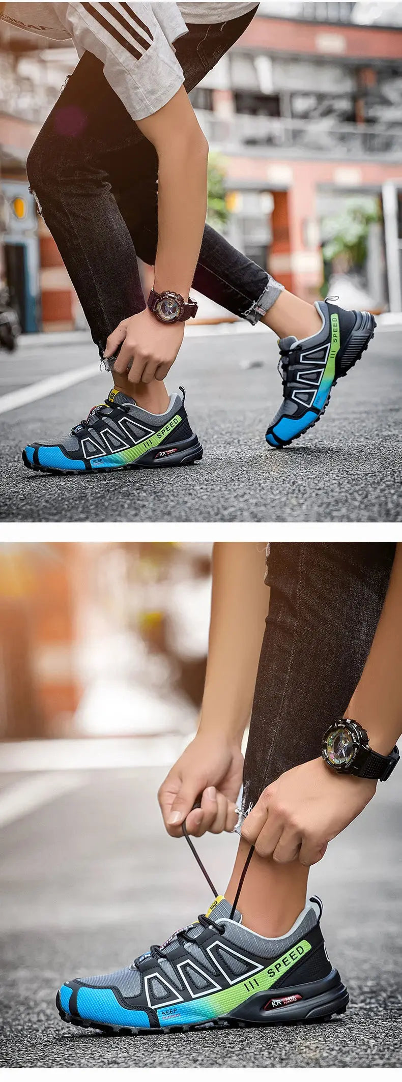 Men‘s Waterproof Hiking Shoes Outdoor Trainers Lace-up Climbing Shoes Women Trekking Sneakers Anti-slip Hunting Tactical Sneaker Suncollections