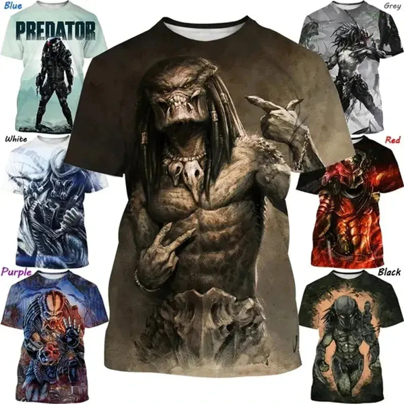 Predator Graphic T Shirt For Men Fashion Streetwear Hip Hop 3d Printed Horror Movie Alien T-shirt Summer Casual Womens Clothing - Suncollections