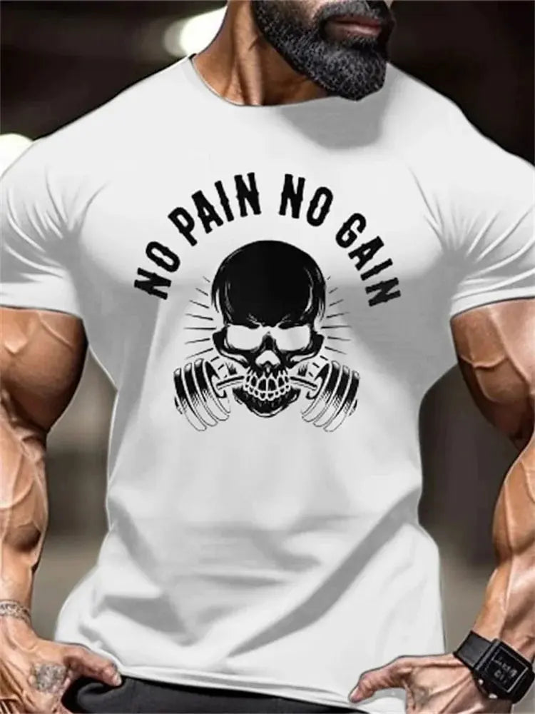 New Men's Fitness T-Shirt Fierce Gym Sports Short-Sleeved Top Quick-Dry Round Neck T-Shirt Fitness Competition Training Clothes - Suncollections