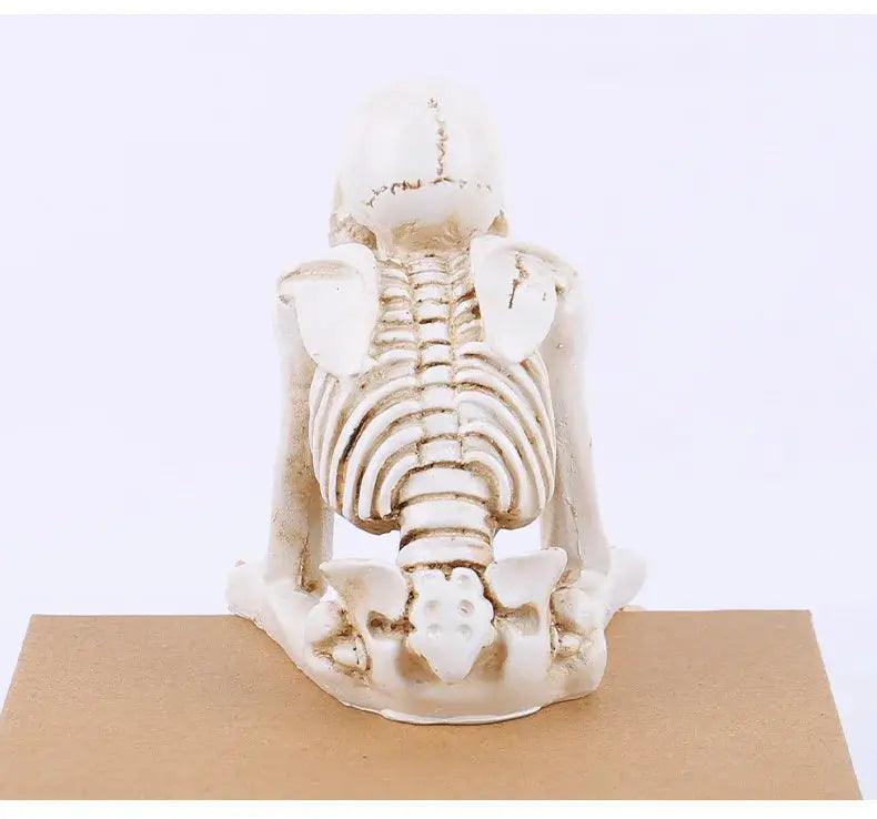 Halloween Statues Resin See Speak Hear No Evil Skeleton Figurines Resin Realistic Skull Decor for Bookshelf Table Edge Ornament Suncollections