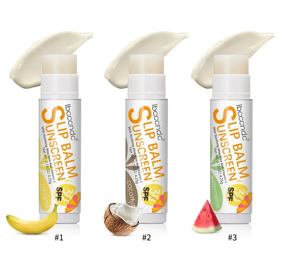 1 Piece Sunscreen Lip Balm SPF 30 UVA Protection Lips Moisturizer Watermelon Coconut Banana Flavor Colorless Lipstick Sun Care - Suncollections