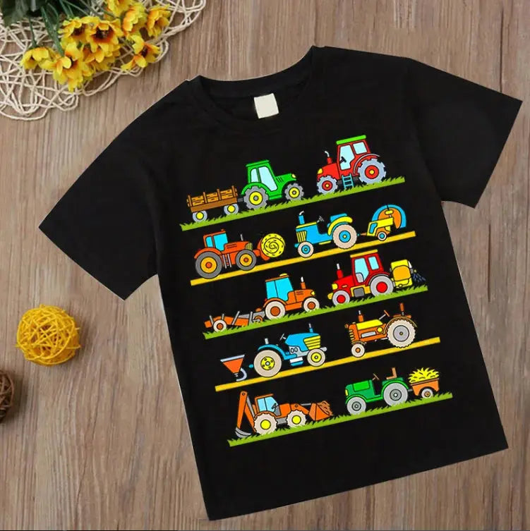 Funny cartoon car tractor T-Shirt Kids - Suncollections