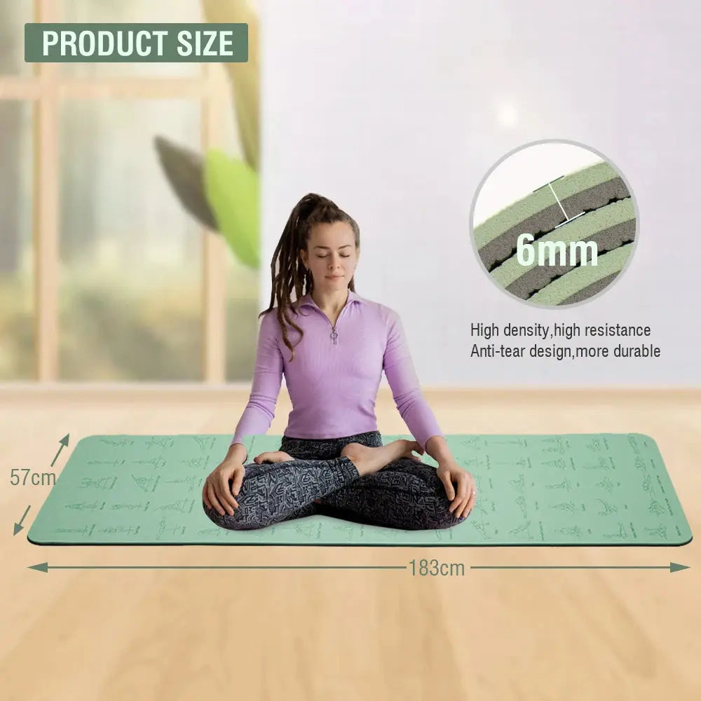 TPE Yoga Mat 183cm*57cm Eco-friendly Non-Slip Sports Fitness Mat For Exercise Yoga And Pilates Gymnastics Mat Fitness Equipment - Suncollections