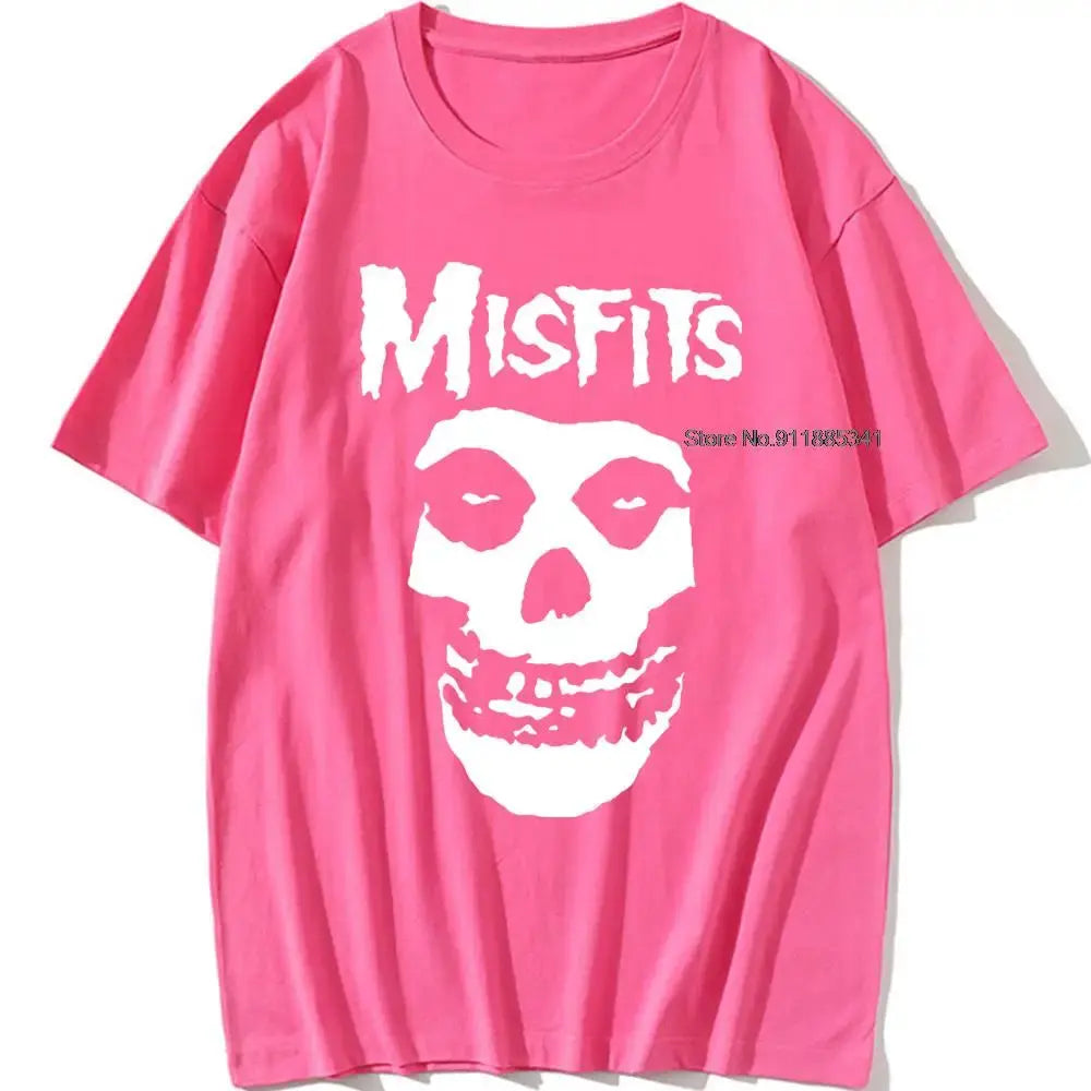new men's hip-hop punk skull misfits brand cotton short-sleeve T-shirt marve - Suncollections