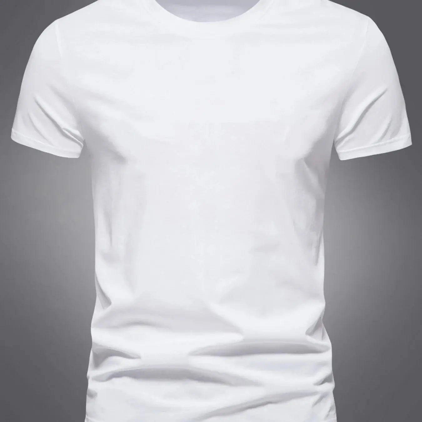 Summer men's 100% pure cotton casual sports loose oversized simple letter pattern printed round neck short sleeved T-shirt top - Suncollections