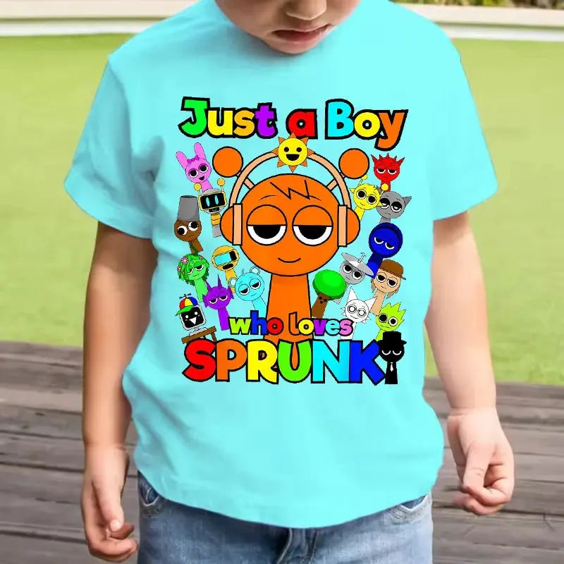 Anime Sprunki Incredibox Game Children T-shirts Kids Cartoon Sprunki Short Sleeve Tops Tees Funny Sprunki Boys Girls T-Shirts - Suncollections