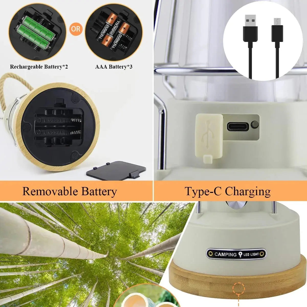 VN Retro Handle Camping Lantern Rechargeable Dimmable LED Vintage Lanterns Battery Powered Waterproof LED Retro Camping Lights - Suncollections