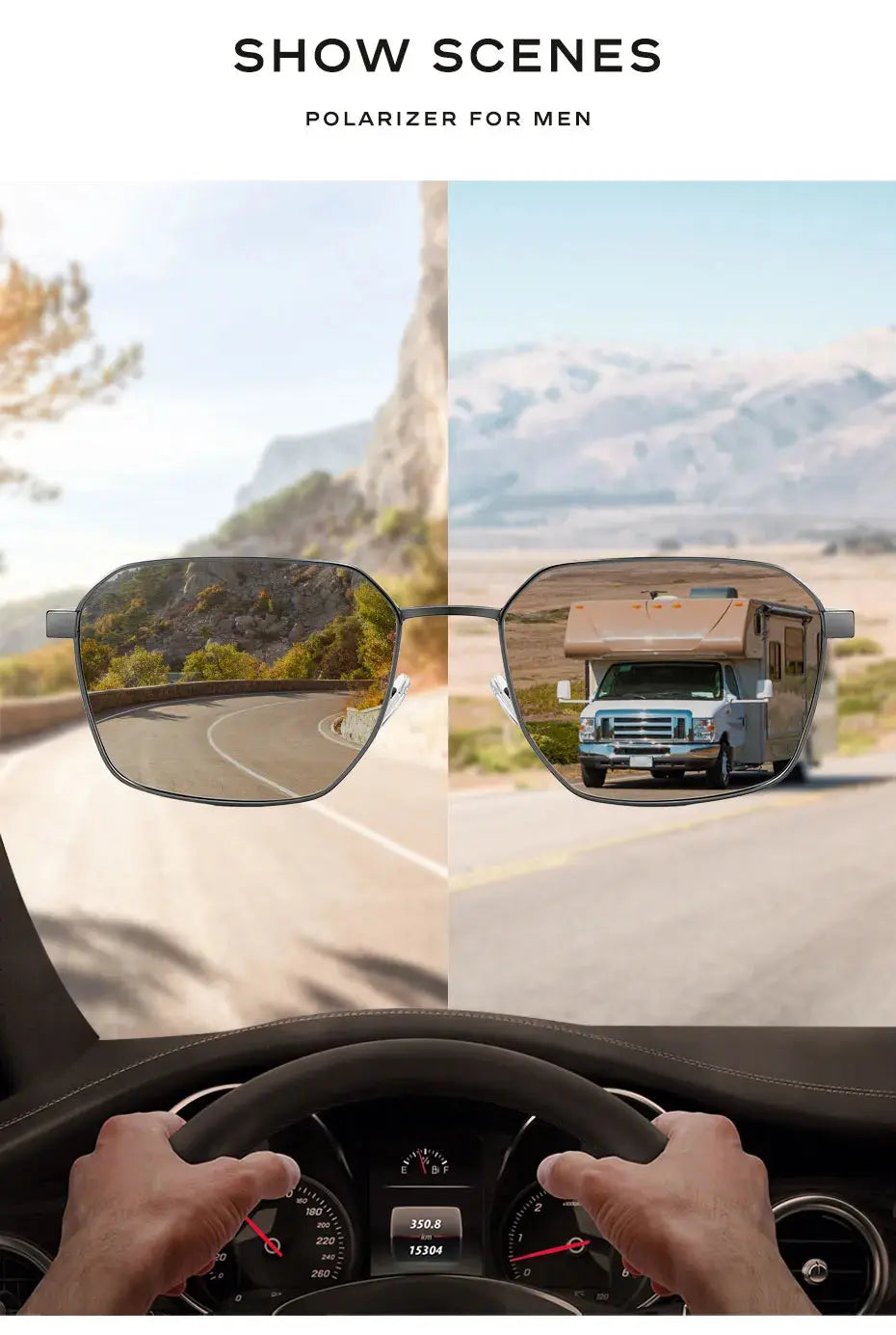 CAPONI Polarized Sunglasses Men Outdoor Brand Design Black Sun Glasses Driving UV400 Protect Photochromic Gray Glasses BS24708 - Suncollections