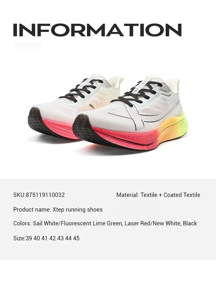 Xtep 2000km 3.0 Running Shoes For Men 2025 Spring Sneakers Cushioning Training Jogging Wear-Resistant Lightweight 875119110032 Suncollections