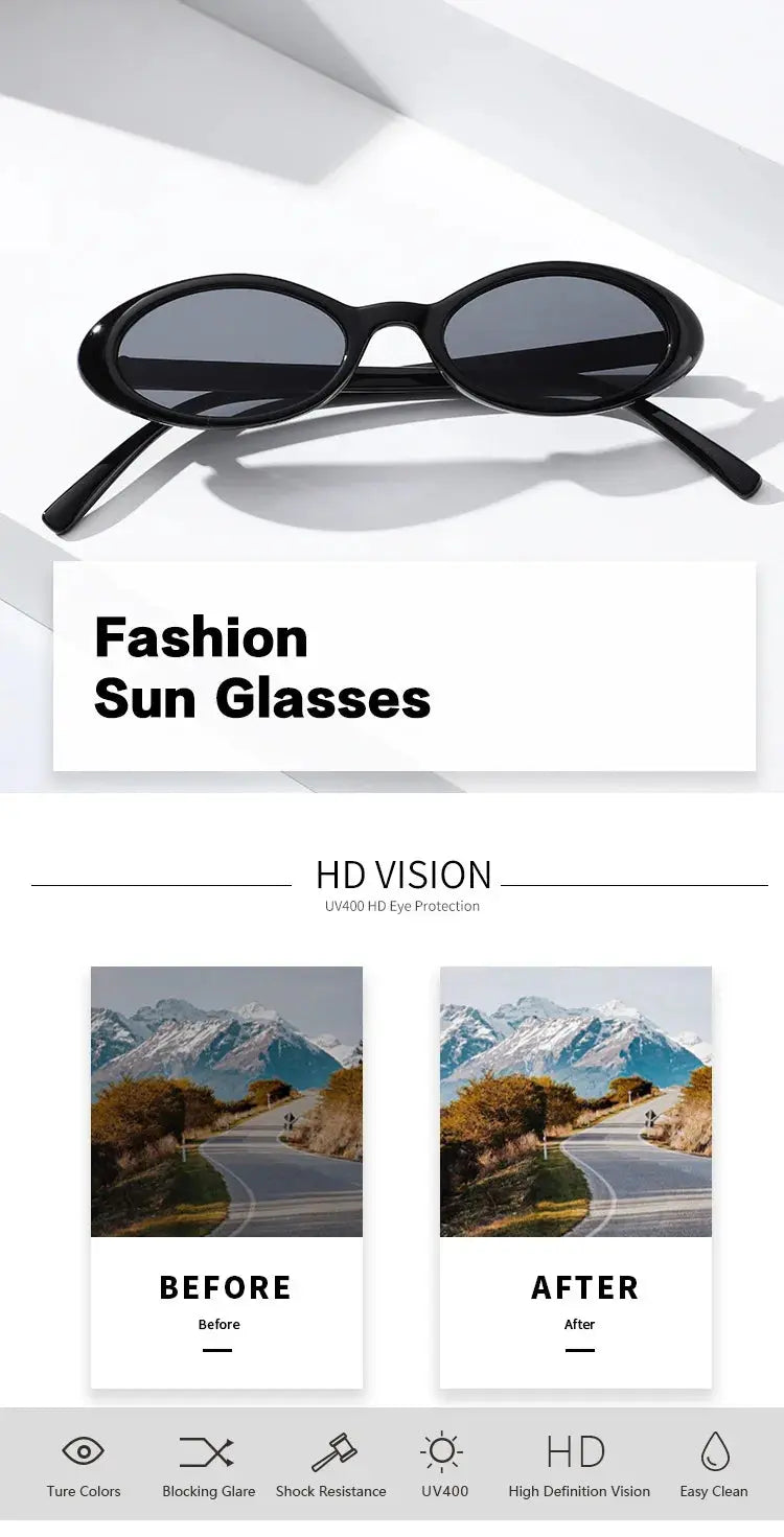 2024 New Sexy Women's Sunglasses Small Oval  Sunglasses Fashion Leopard Brown Sun Glasses Luxury Brand Designer Retro Sunglasses - Suncollections