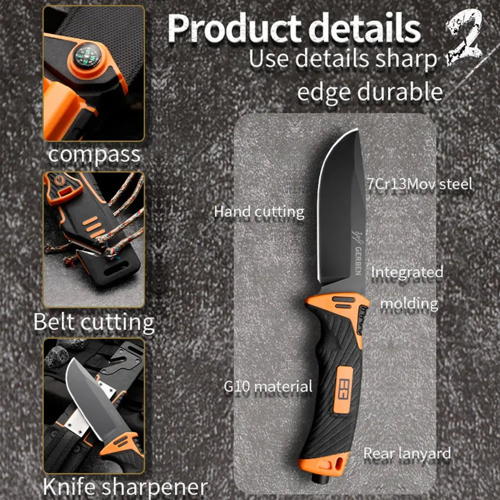 Gb 1500 Fixed Blade Knife Military High Quality Outdoor Camping Hunting Survival - Suncollections