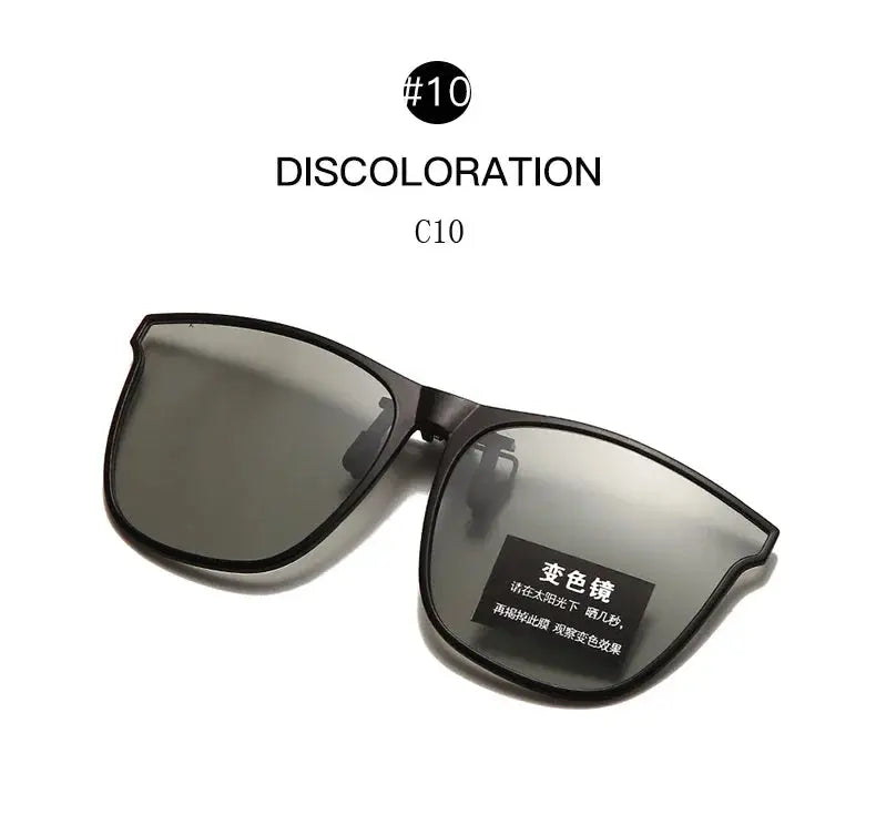 Polarized Clip On Sunglasses Men Car Driver Goggles Night Vision Glasses Anti Glare Vintage Square Glasses Oculos - Suncollections