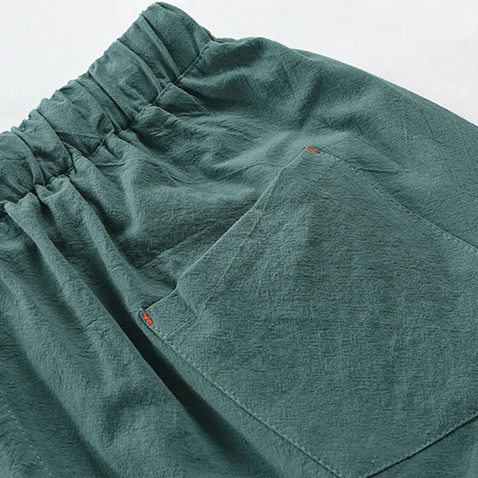 Cotton Linen Men'S Loose Tie Casual Pants Elastic Waist Beach Pants Linen Cropped Pants Suncollections