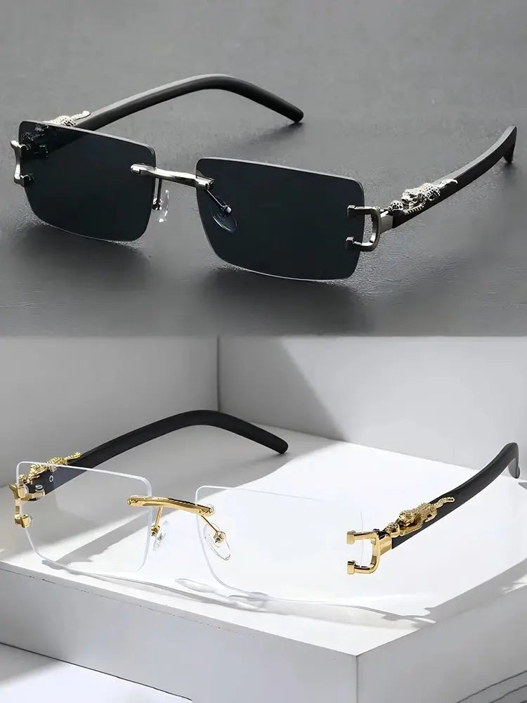 1/2 PCS Fashionable Trendy Frameless Rectangular Personalized Sunglasses For Daily Life - Suncollections