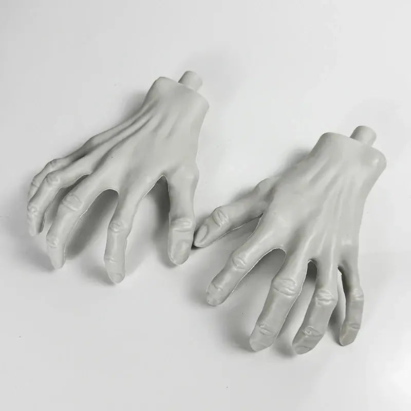 2Pcs Halloween Fake Skeleton Hands Plastic Human Hand Halloween Party Home Indoor Outdoor Decoration Haunted House Horror Props Suncollections