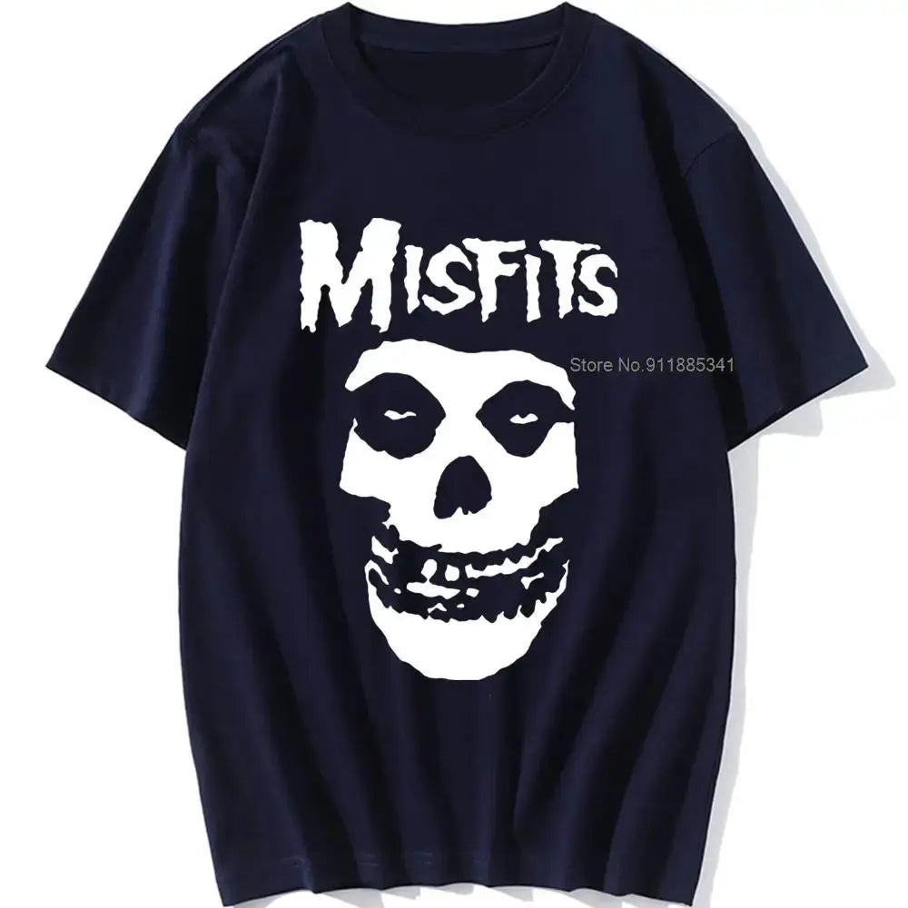 new men's hip-hop punk skull misfits brand cotton short-sleeve T-shirt marve - Suncollections