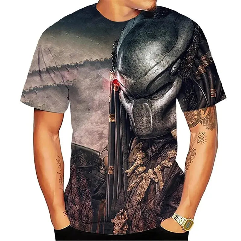 Predator Graphic T Shirt For Men Fashion Streetwear Hip Hop 3d Printed Horror Movie Alien T-shirt Summer Casual Womens Clothing - Suncollections