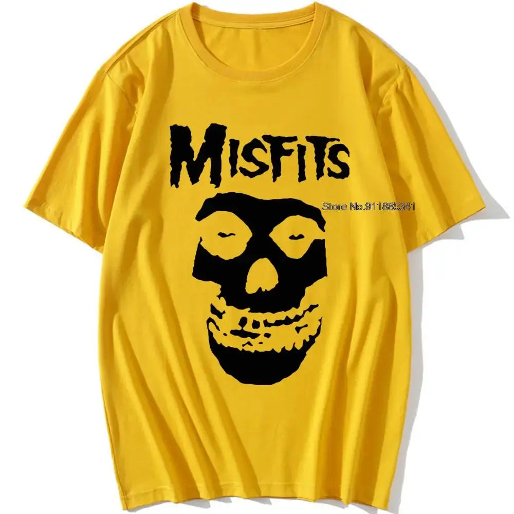 new men's hip-hop punk skull misfits brand cotton short-sleeve T-shirt marve - Suncollections