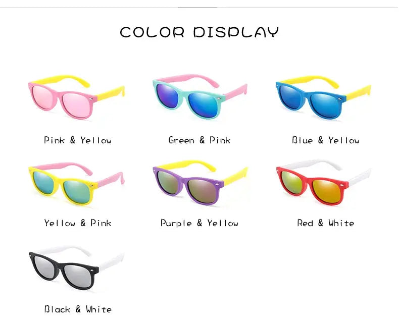 Kids Silicone Round Sunglasses Classic UV400 Eyewear for Boys Girls Computer Goggles Children Sunglasses UV Protection Eyewear - Suncollections