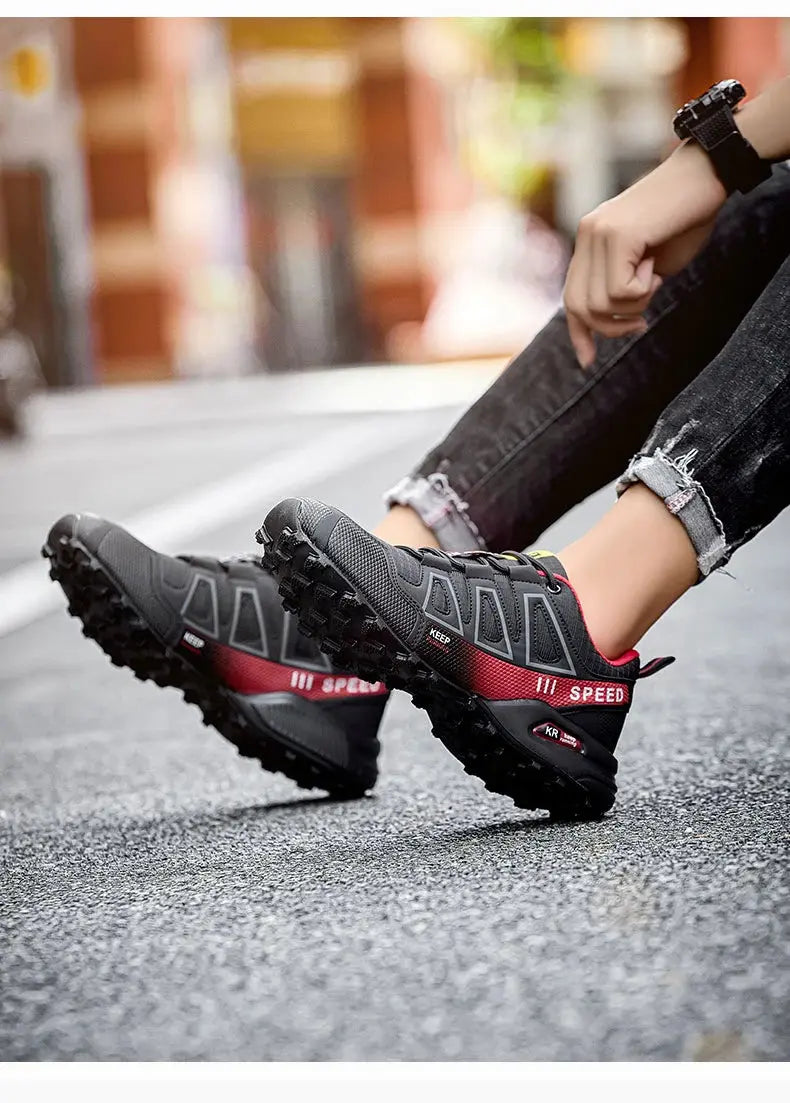 Men‘s Waterproof Hiking Shoes Outdoor Trainers Lace-up Climbing Shoes Women Trekking Sneakers Anti-slip Hunting Tactical Sneaker Suncollections