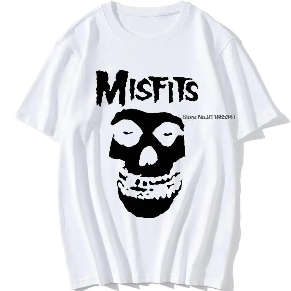 new men's hip-hop punk skull misfits brand cotton short-sleeve T-shirt marve - Suncollections