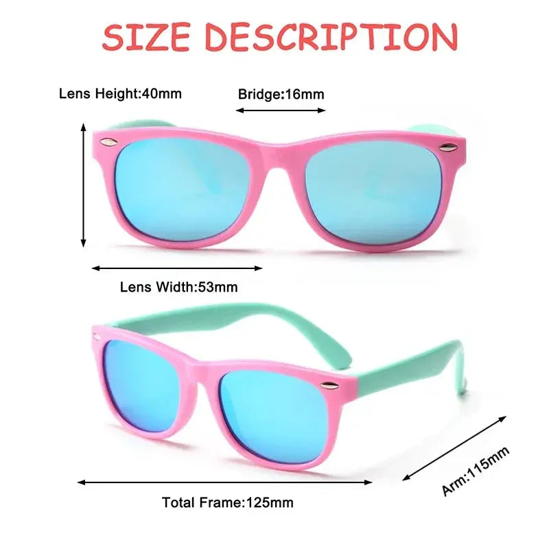 New Polarized Kids Sunglasses TR90 Silicone Boys Girls Sun Glasses Children Baby Outdoors Goggle Shades Eyewear UV400 Age 3-12 - Suncollections