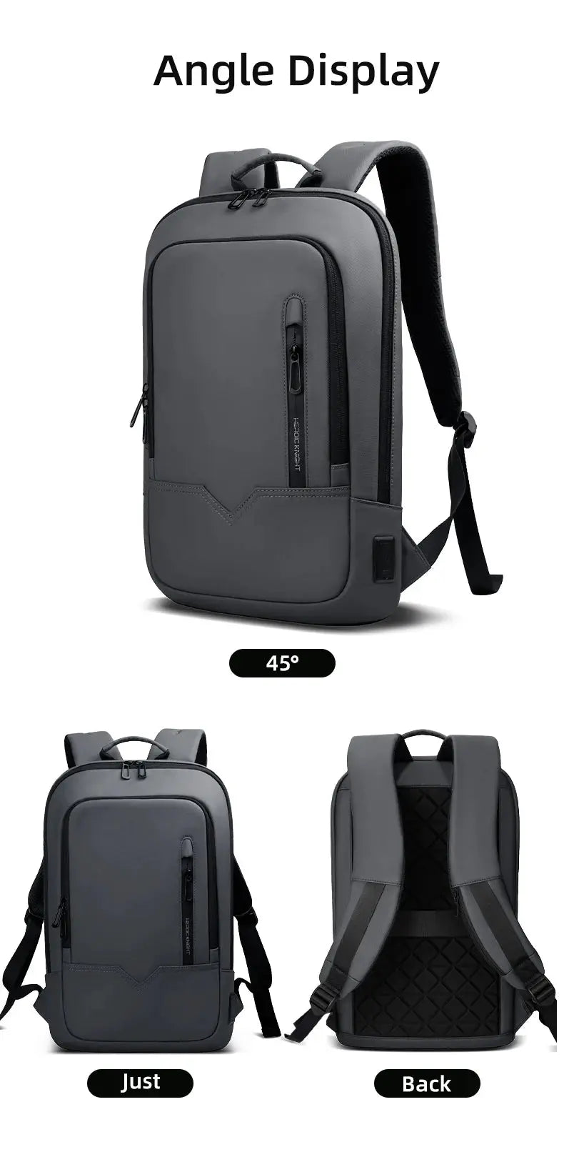 Heroic Knight Laptop Work Backpack Slim Men Waterproof Multifunctional 15.6"17" Business Trip Backpack Fashion Male School Bag - Suncollections