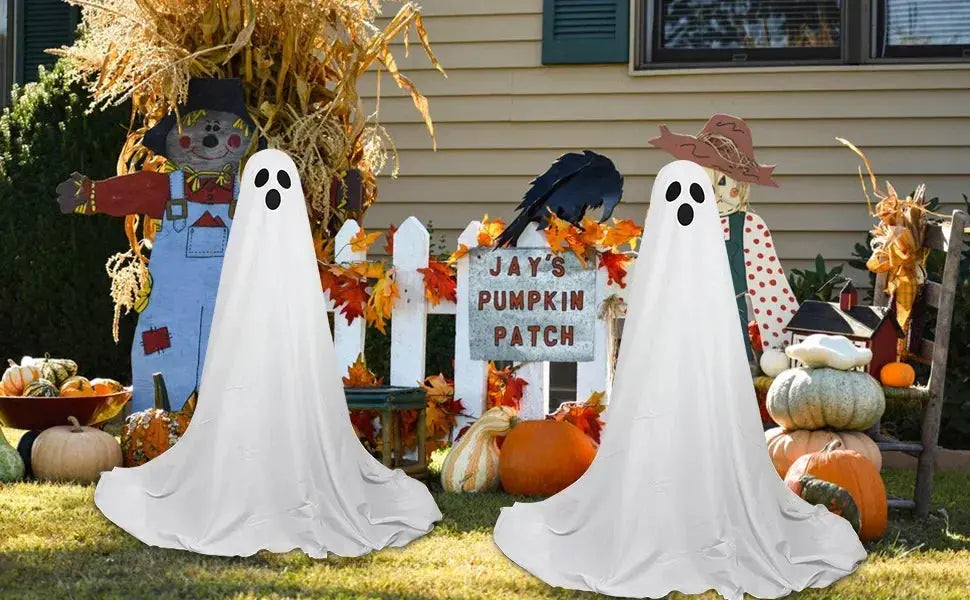 Ghost Spooky Halloween Decor Battery Light Home Ghost Front Porch Yard Courtyard Standing Halloween Horror Decoration Suncollections
