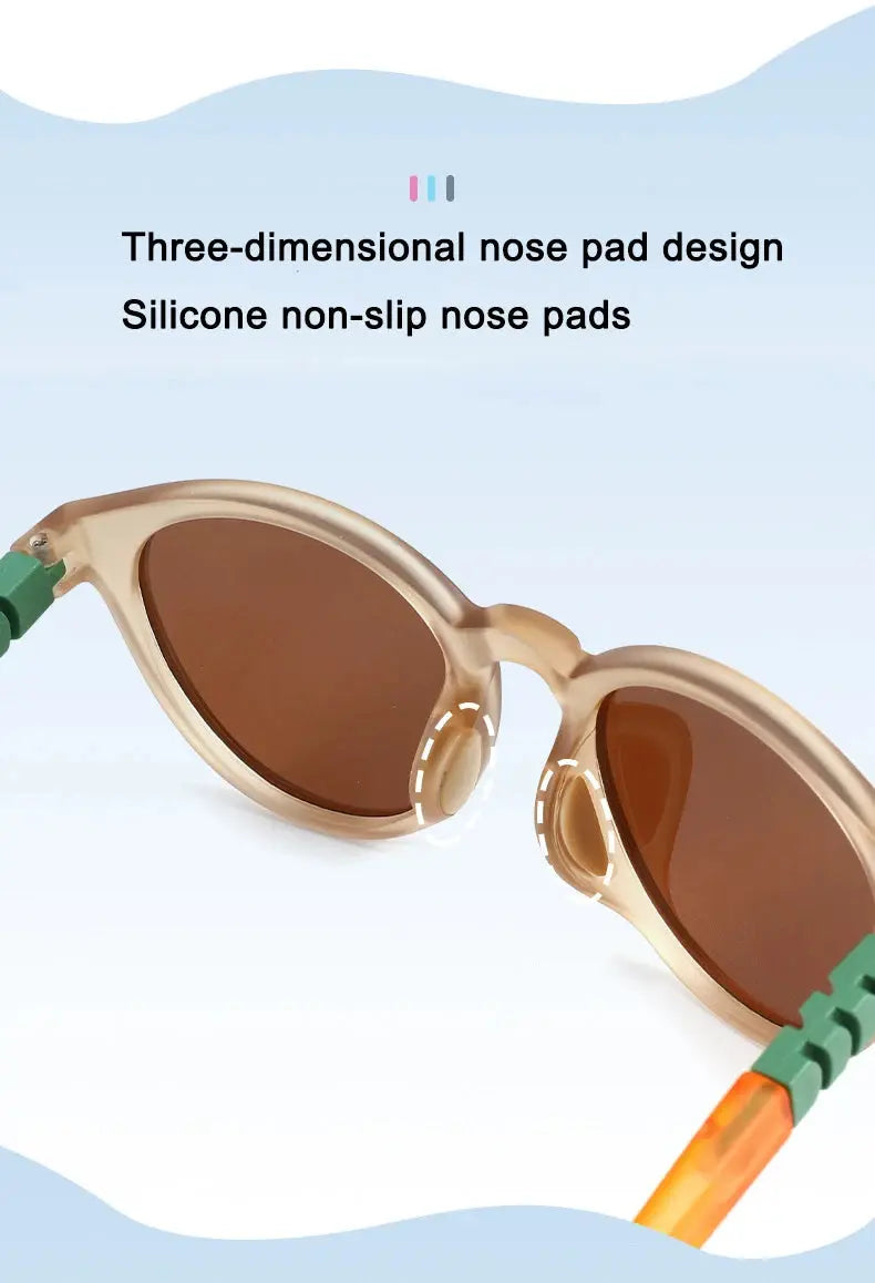 New Fashion Round Children Polarized Sunglasses Kids Sunglasses Boy Girl Stylish Baby Student Eyeglasses Party Eyewear UV400 - Suncollections