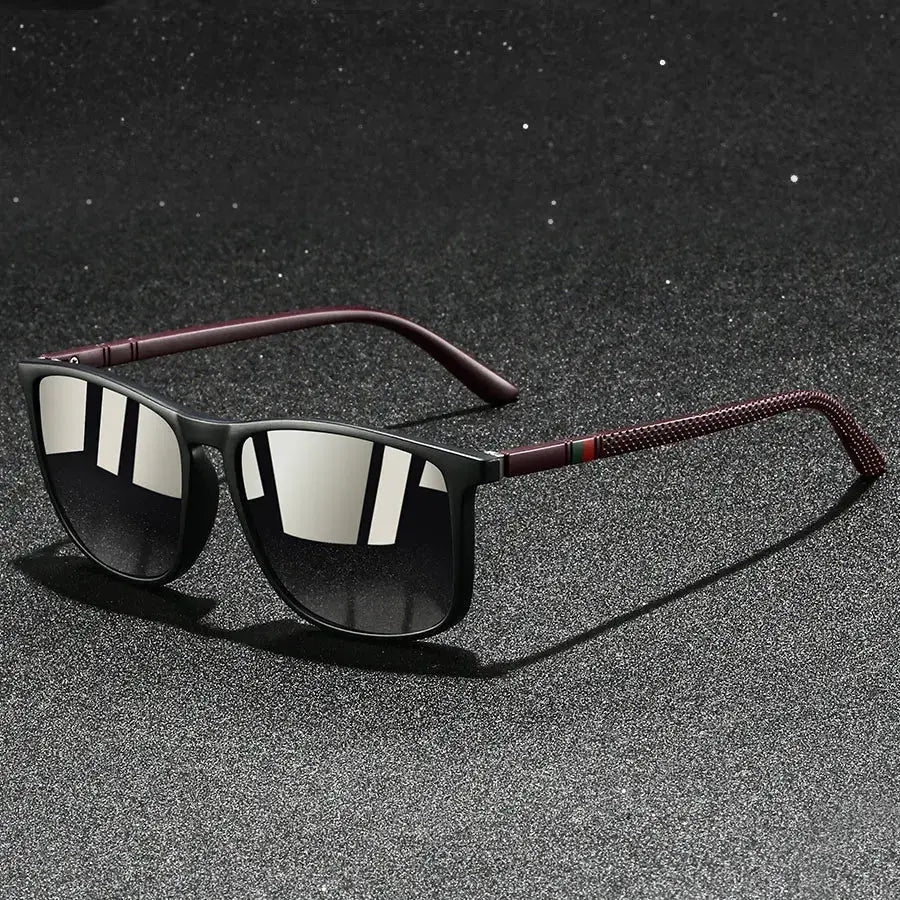 Fashion Colorful stripes Vintage Square Sunglasses For Men Women Driving Fishing Brand Designer Sun Glasses Man UV400 Eyewear - Suncollections