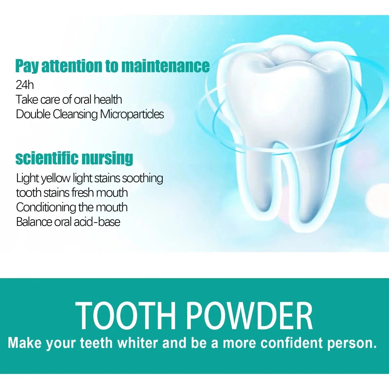 5 Days Teeth Whitening Toothpaste Remove Plaque Stains Powder Deep Cleaning Oral Hygiene Fresh Breath Brightening Tooth Care 50g - Suncollections