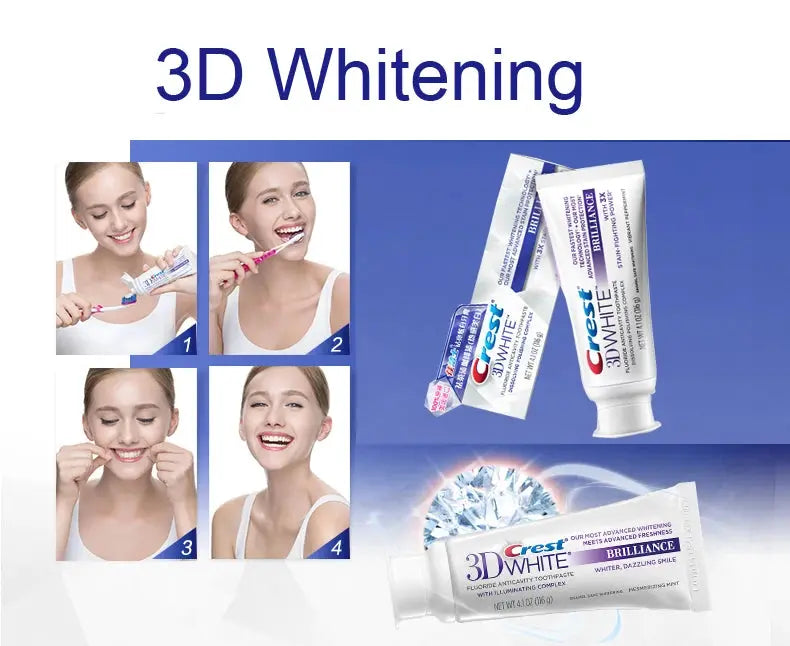 Crest 3D Toothpaste Mousse White Brilliance Advanced Bleaching Toothpaste Activated Charcoal - Suncollections