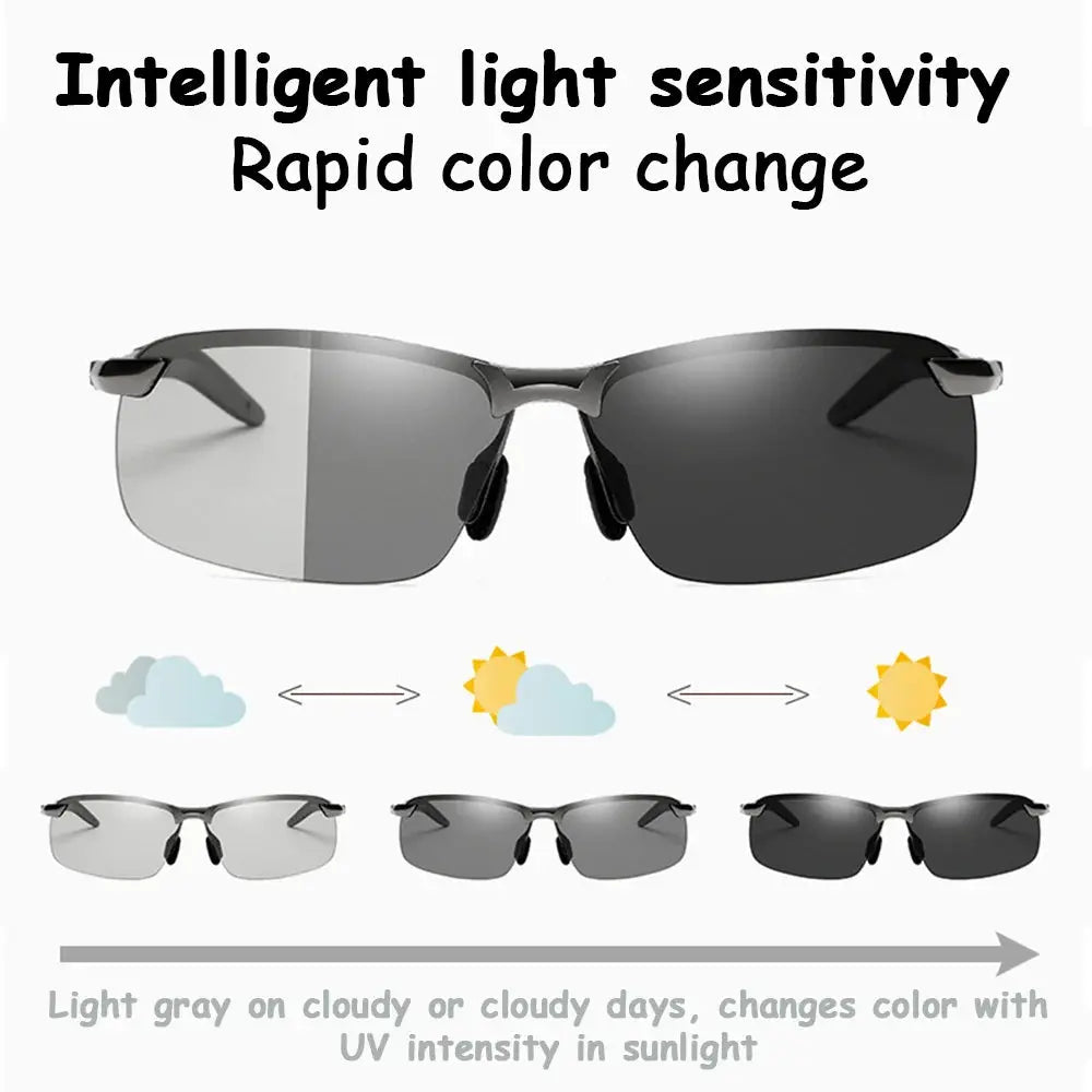 Photochromic Sunglasses Men Polarized Driving Chameleon Glasses Male Change Color Sun Glasses Day Night Vision Driver Eyewear - Suncollections