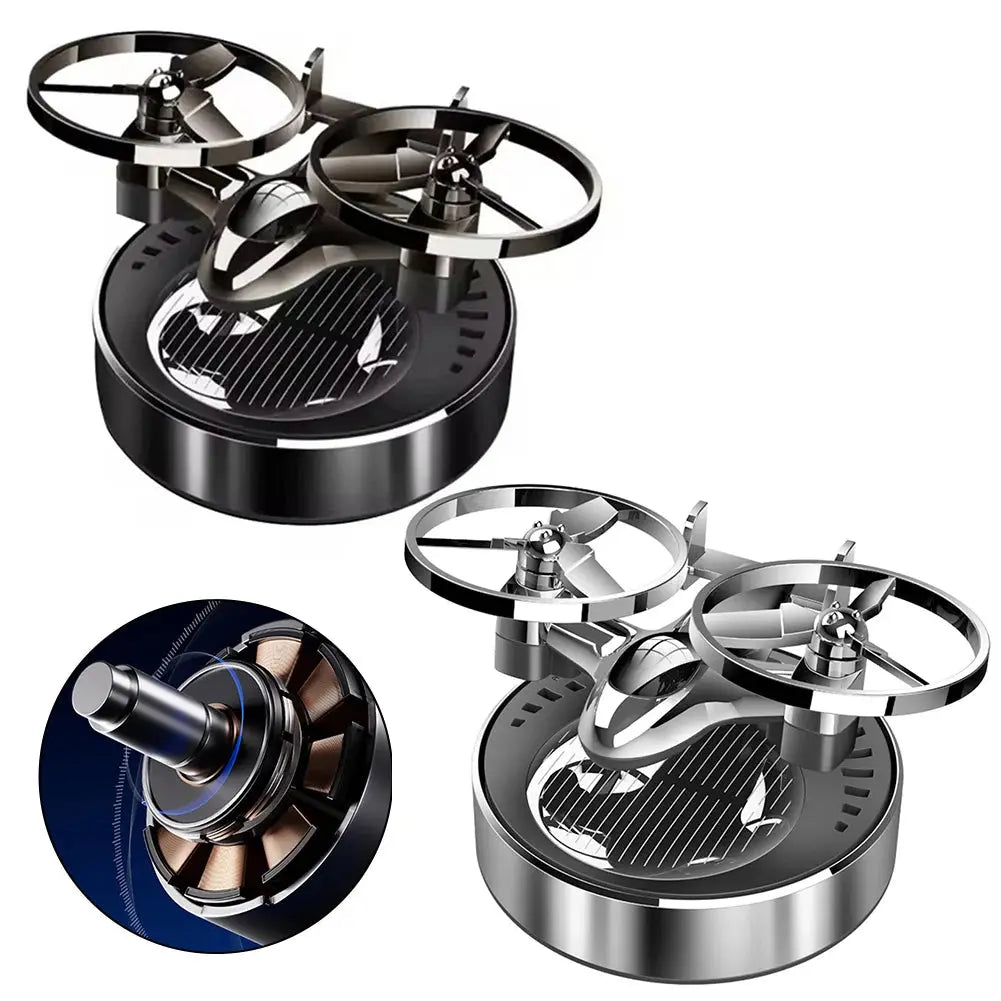 Solar Aircraft Car Decoration Ornaments Solar Powered Rotation Helicopter Car Energy Air Freshener Fragrance Diffuser - Suncollections