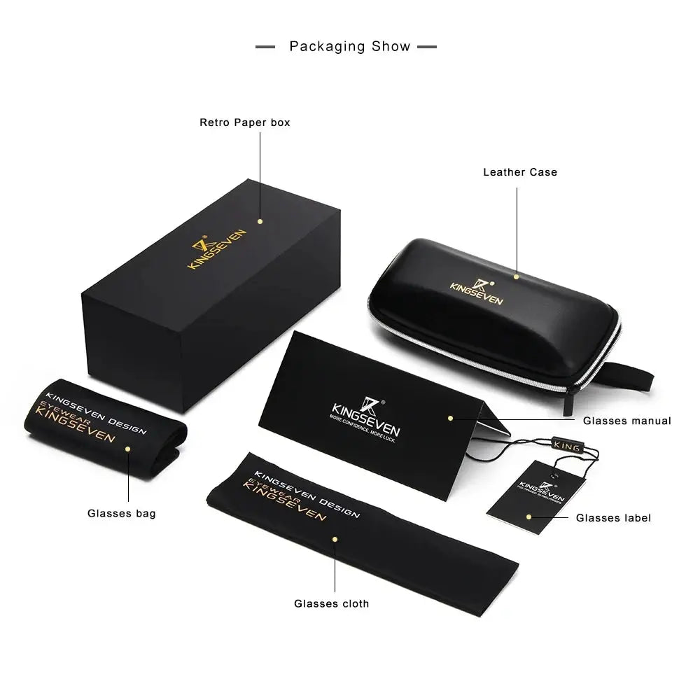 KINGSEVEN Pilot Alloy Men‘s Sunglasses Polarization UV400 Anti-reflection Full Frame Parsnip Glasses Women Retro Luxury Eyewear - Suncollections