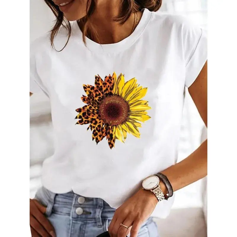 Women's Short-sleeved Explosive Insect Butterfly Dragonfly Print Round Neck T-shirt Women Clothes  Oversized T Shirt  Harajuku - Suncollections