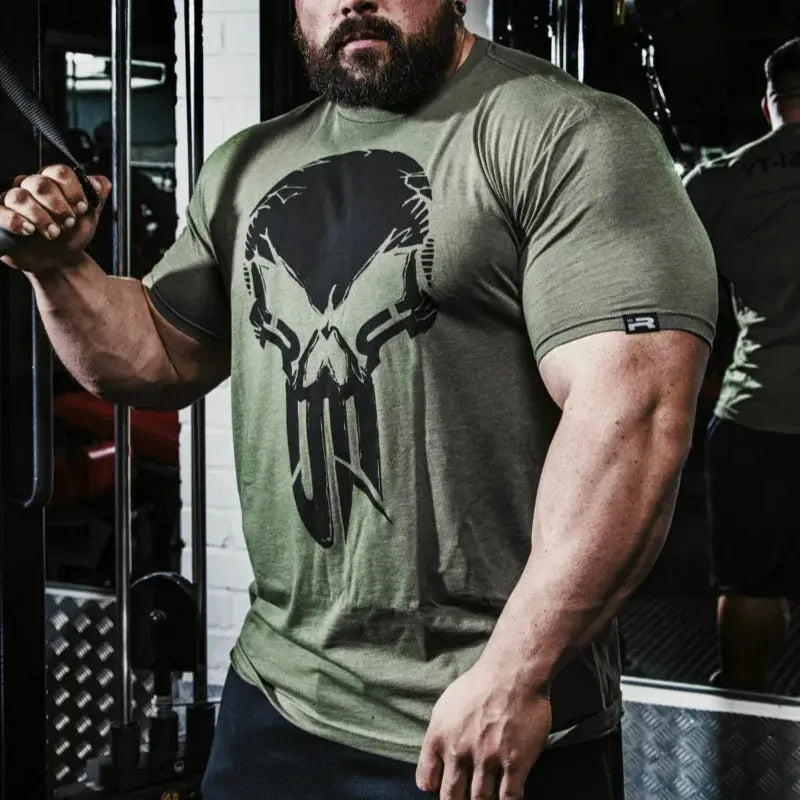 New Sports T-shirt Men's and Women's Loose Round Neck Casual American Printed High Quality Cotton Fitness Jacket Short Sleeve Suncollections