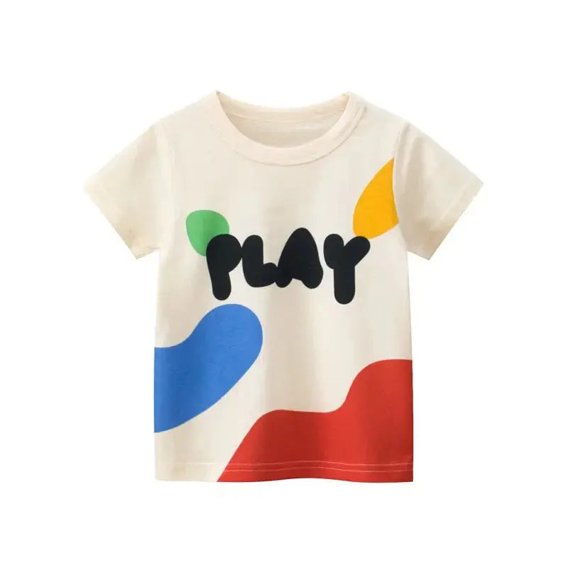 2-8T Toddler Kid Baby Boys Girls Clothes Summer Cotton T Shirt Short Sleeve Graffiti Print tshirt Children Top Infant Outfit - Suncollections
