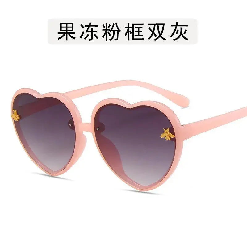 Fashion Heart Kids Sunglasses Children Retro Cute Pink Cartoon Sun Glasses Frame Girls Boys Baby Sunglasses UV400 Eyewear - Suncollections