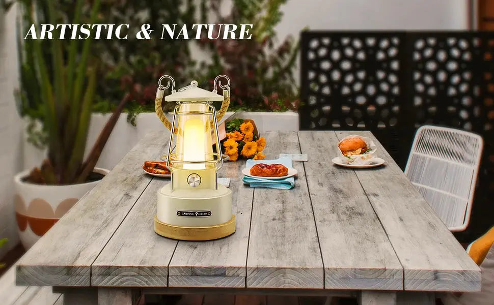 VN Retro Handle Camping Lantern Rechargeable Dimmable LED Vintage Lanterns Battery Powered Waterproof LED Retro Camping Lights - Suncollections