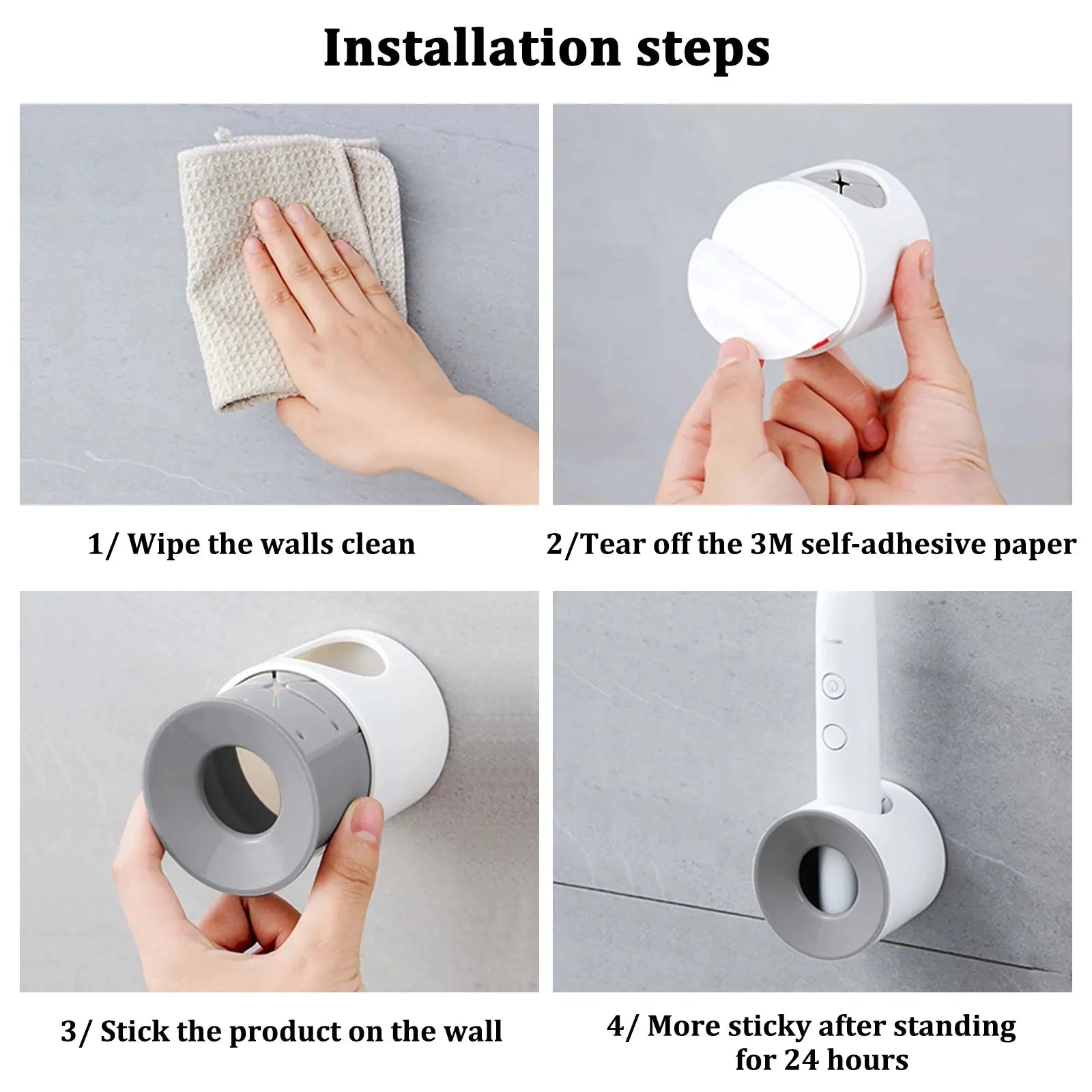 Electric Toothbrush Holder Wall Mounted Storage Rack - Suncollections