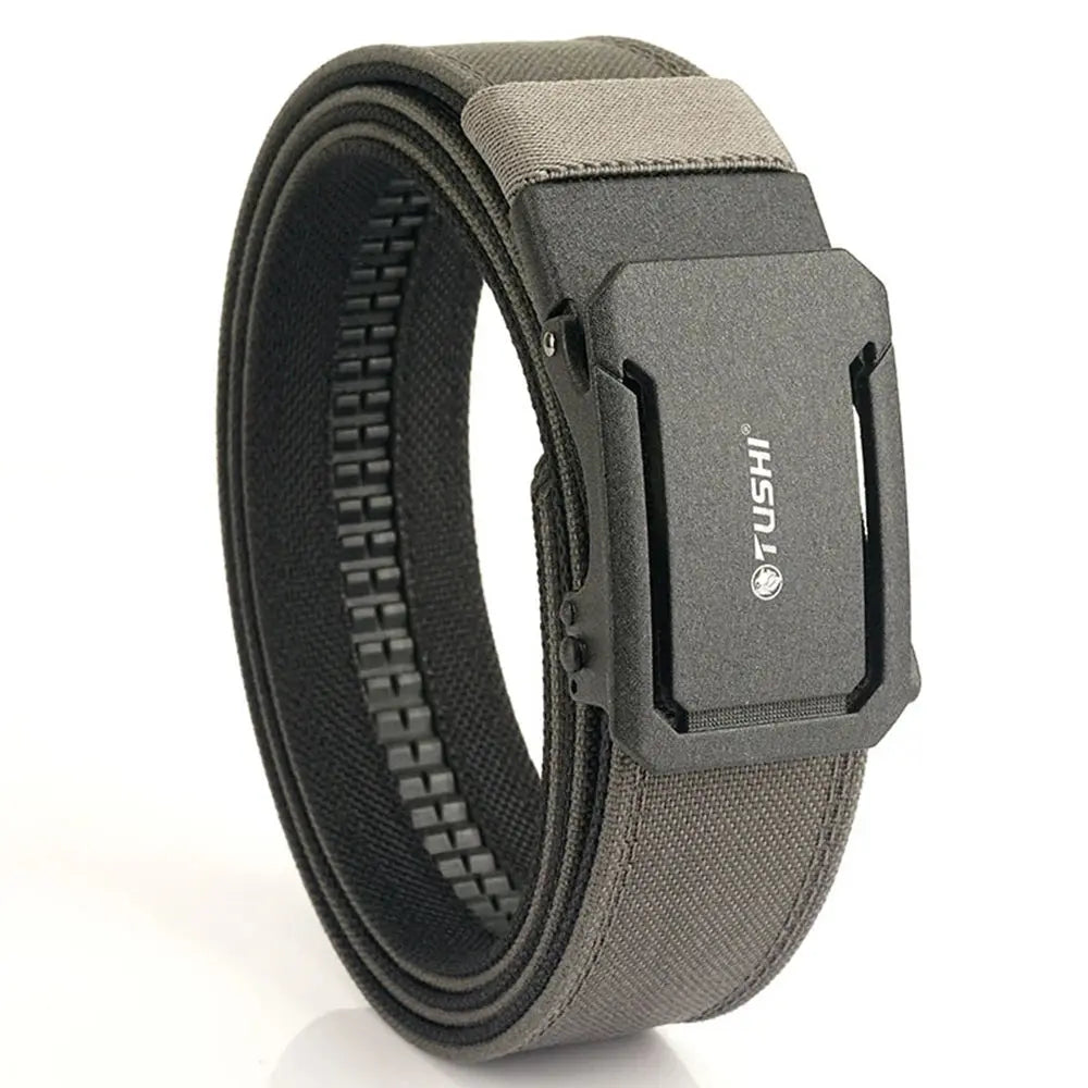 TUSHI Mens Belt Automatic Metal Buckle IPSC Gun Belt Tactical Canvas Webbing Military Belt Outdoor Work Business Belt Nylon Belt - Suncollections