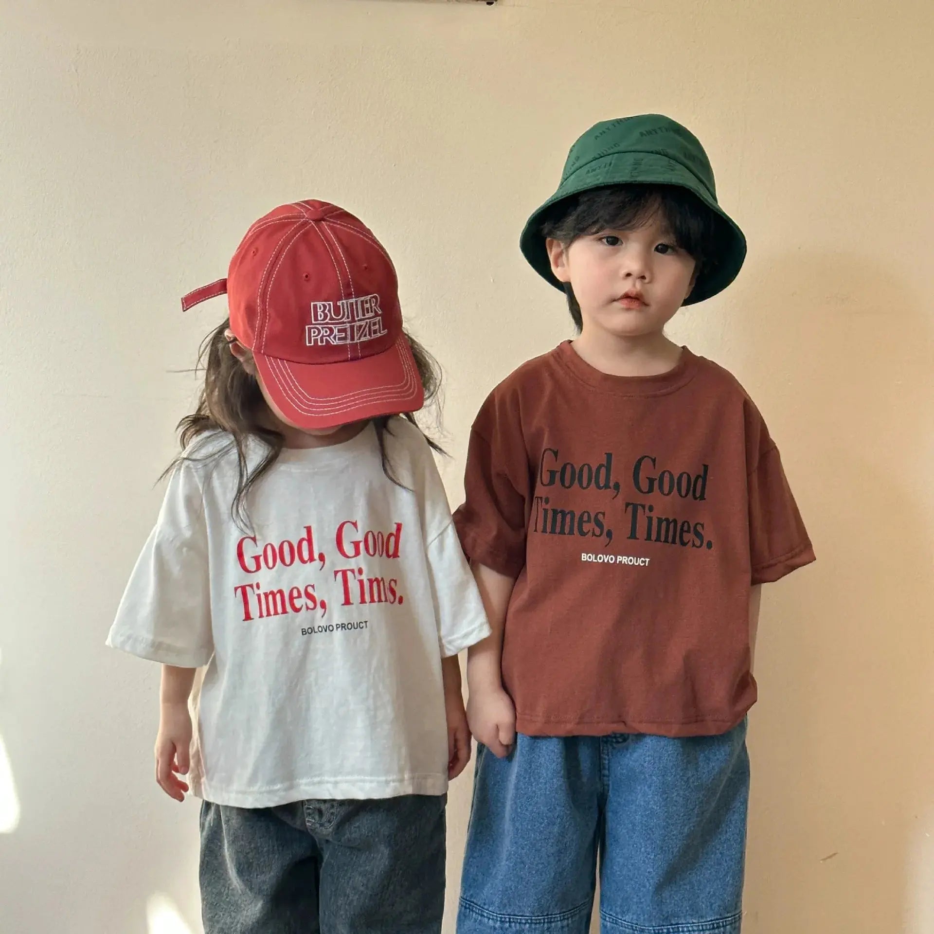 2024 Summer Fashion Loose Girl Children Letter Print T-shirt Boy Baby Cotton Short Sleeve Tees Kid Casual Tops Toddler Clothes - Suncollections