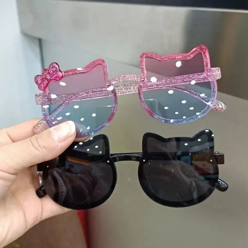 Summer Children Cute Kitty Sunglasses Acrylic Bow Outdoor UV Protection Sun Glasses Baby Girls Classic Kids Boy UV400 Eyewear - Suncollections